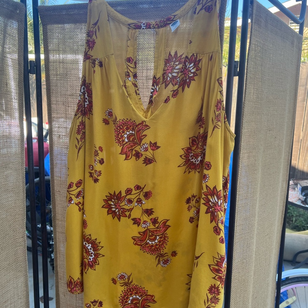 Vibrant Yellow Floral Dress